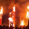 Solemn fire offering “taimatsu akashi fire torch festival”
